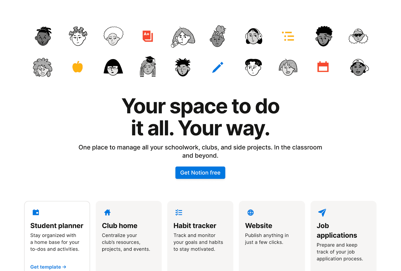 notion content marketing strategy - use case page for ICP