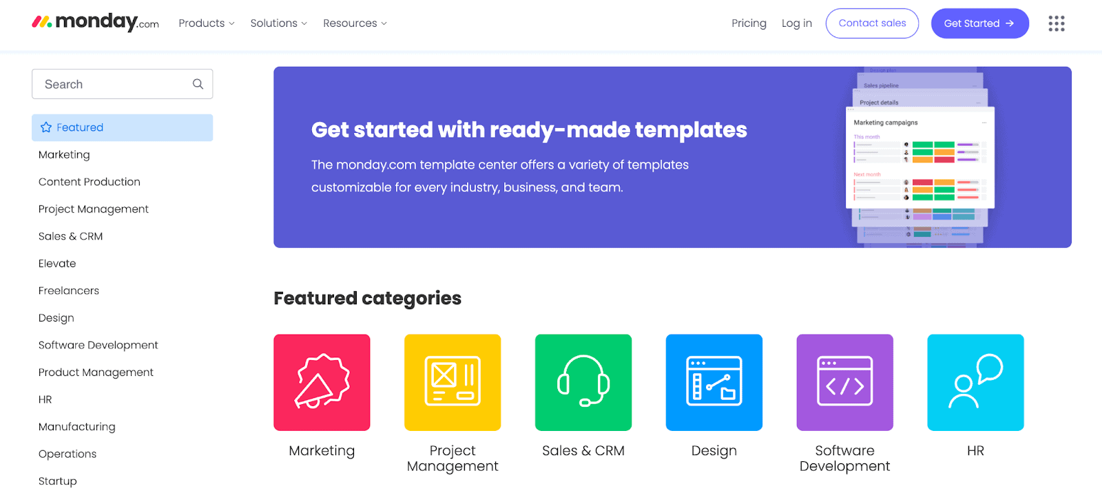 monday.com content marketing strategy - templates